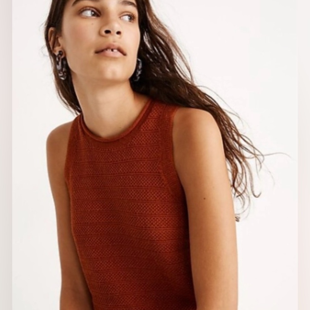 Madewell Orange Rust sleeveless Sweater #AB760- Small